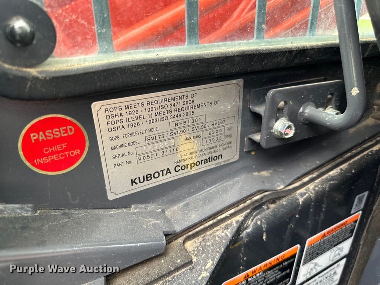 image for item LR9387 Kubota SVL97-2 tracked skid steer loader