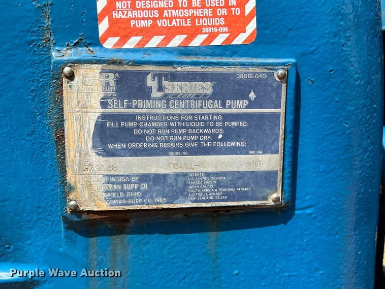 image for item LU9885 Gorman T6A61-B centrifugal pump