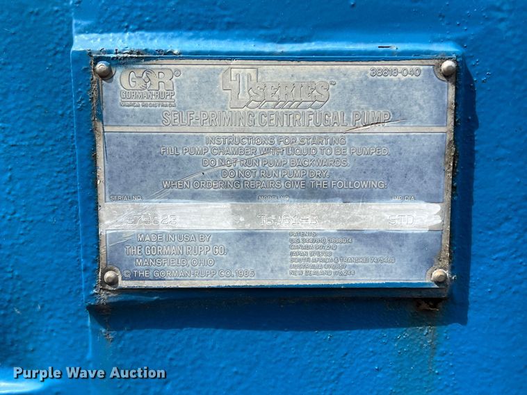 image for item LU9886 Gorman T6A61-B centrifugal pump