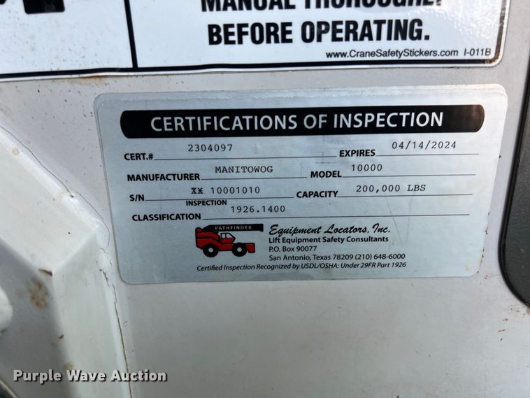 image for item LU9904 2005 Manitowoc 10000 crane