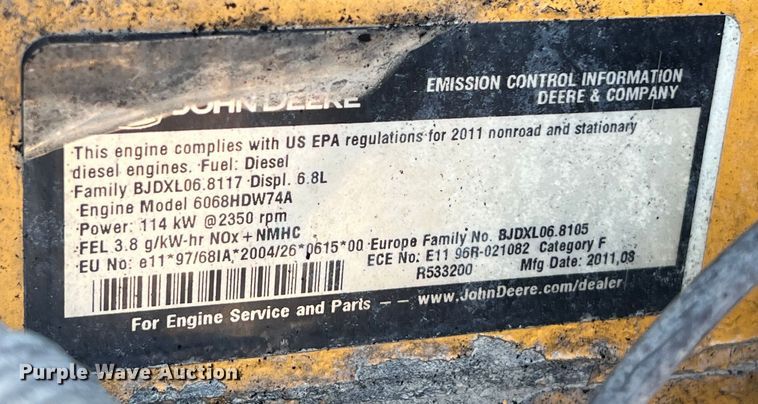 image for item LU9908 2011 John Deere  544K wheel loader