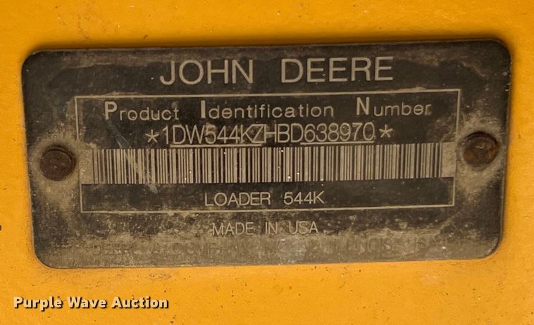 image for item LU9908 2011 John Deere  544K wheel loader