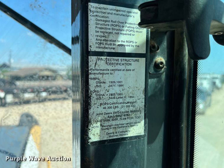 image for item LU9915 2007 John Deere  544J wheel loader