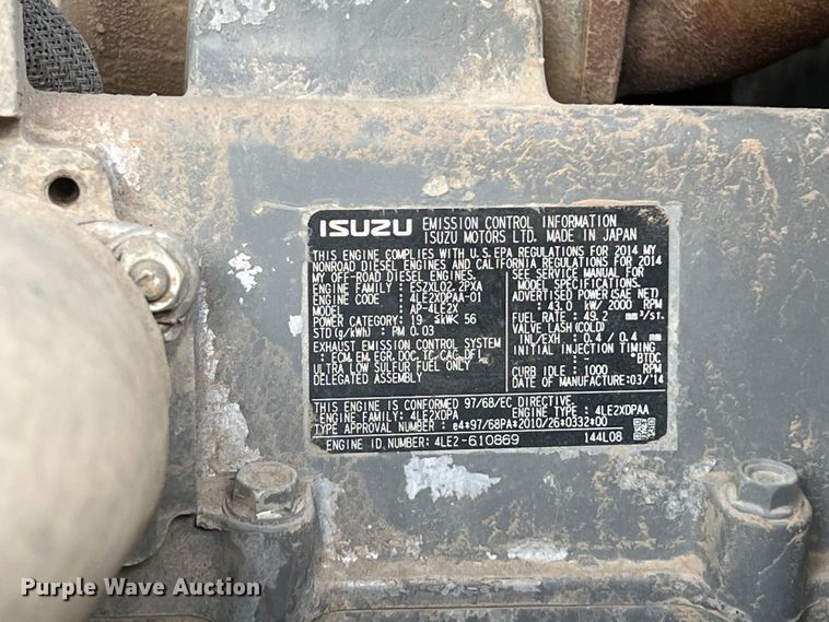 image for item LU9932 2014 Case CX80C mini excavator