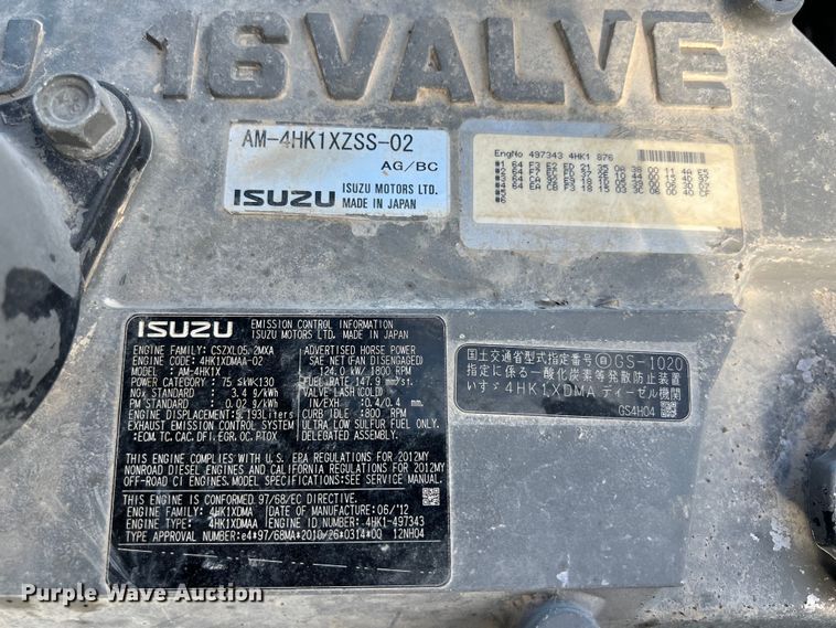 image for item LU9934 2012 Case CX210C excavator