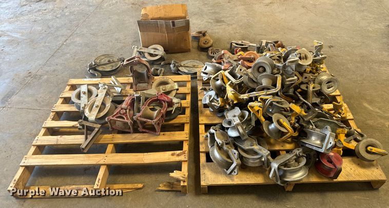 image for item MU9920 (2) pallets of cable rollers and snatch blocks