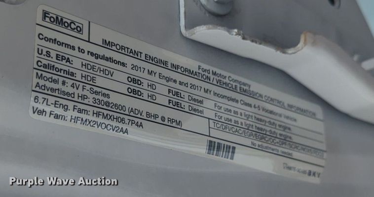 image for item NG9874 2017 Ford  F550 bucket truck