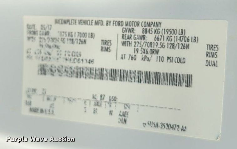 image for item NG9874 2017 Ford  F550 bucket truck