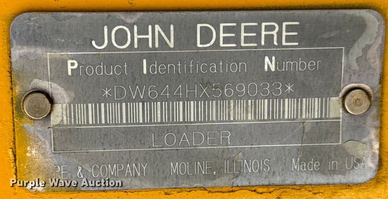 image for item NL9862 1998 John Deere 644H wheel loader