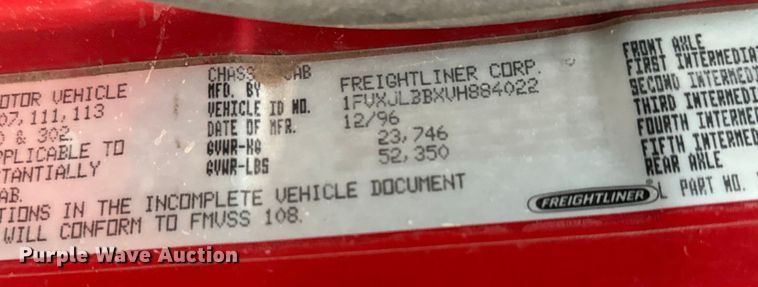 image for item NL9867 1997 Freightliner  FL80 flatbed truck