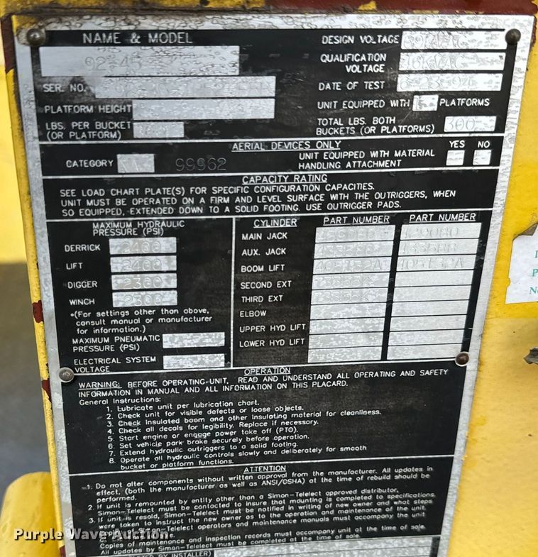 image for item NL9871 1995 Ford F700 digger derrick truck