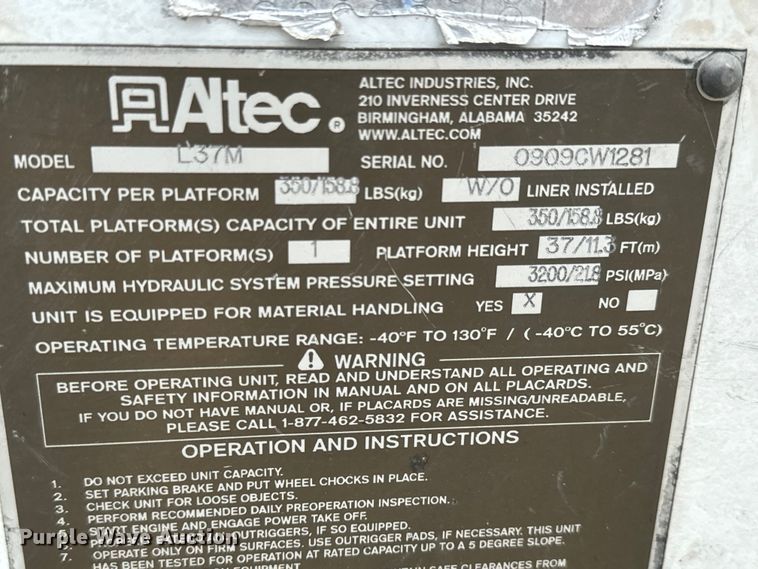 image for item NL9893 2009 Ford F550 Super Duty XL bucket truck