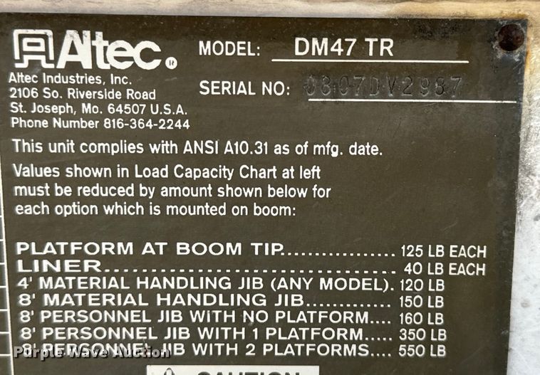image for item NL9895 2008 International  4300  digger derrick truck