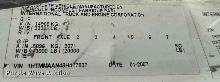 image for item NL9895 2008 International  4300  digger derrick truck