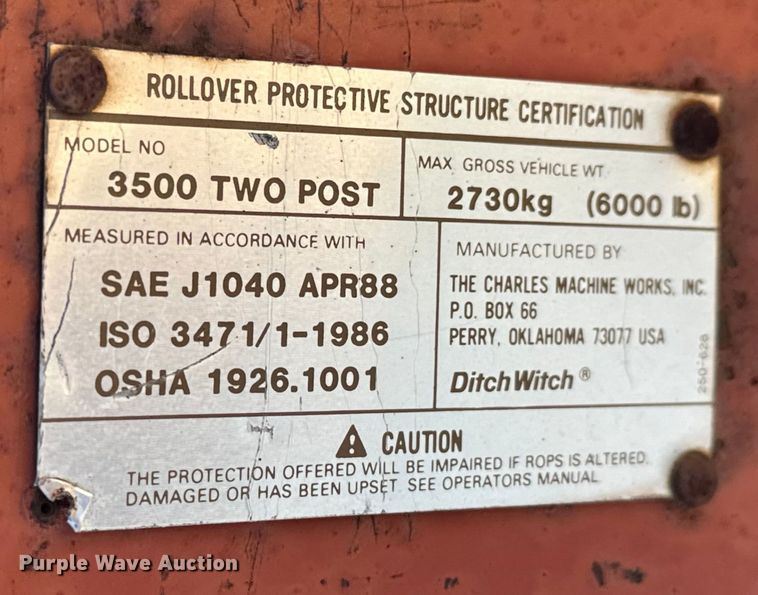 image for item NL9928 1990 Ditch Witch  3500 LSB trencher