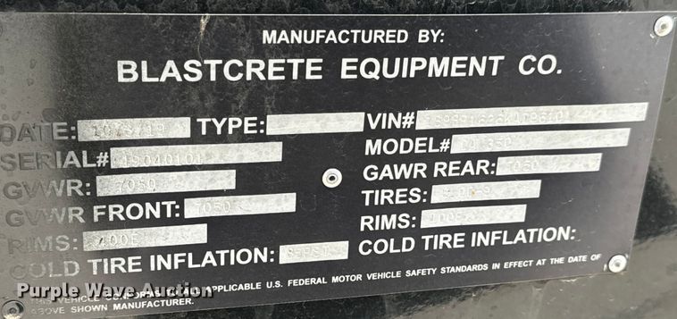 image for item NL9976 2019 Blastcrete DA-350 Seal coat applicator 