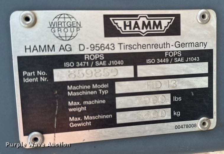 image for item NQ9569 Hamm HD13 double drum roller