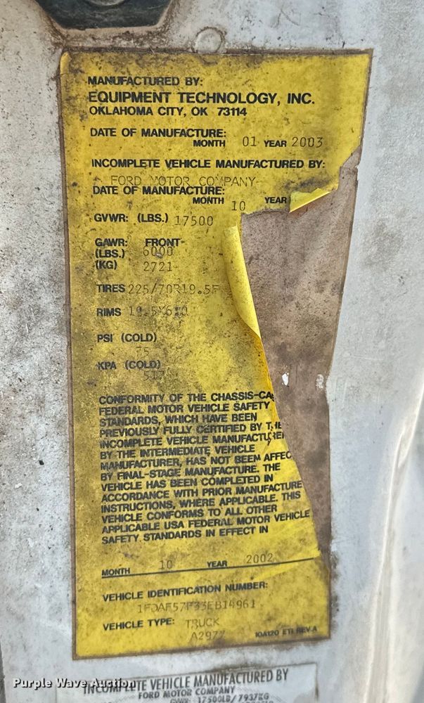 image for item NR9910 2003 Ford F350 Super Duty bucket truck