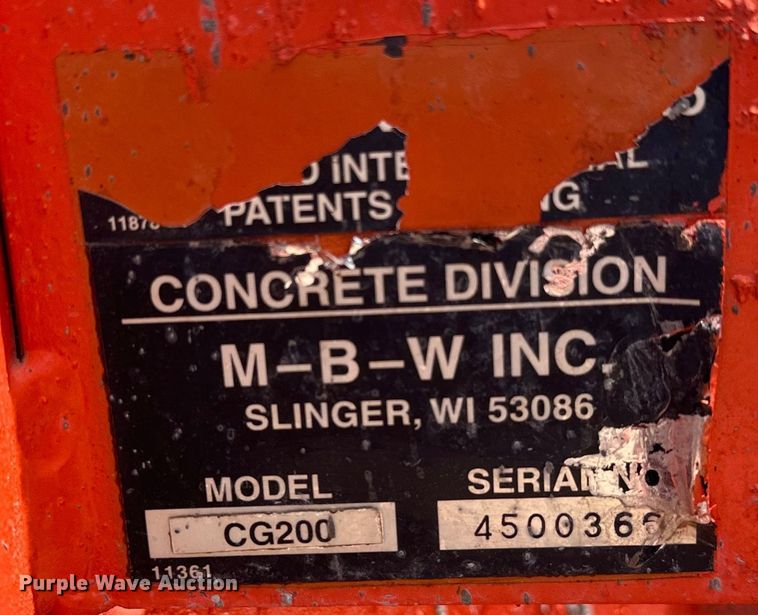 image for item NR9988 MBW CG200 curb machine