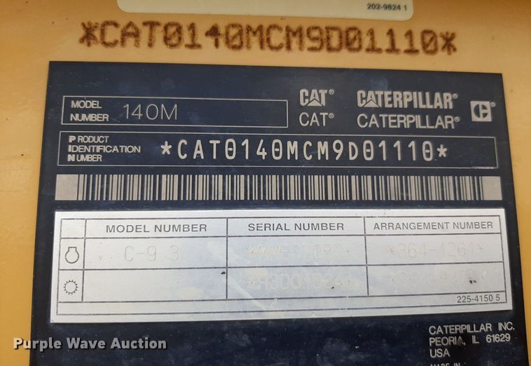 image for item NU9831 2012 Caterpillar 140M2 motor grader