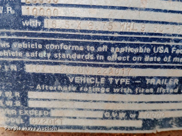 image for item NU9847 1992 CZ Engineering  equipment trailer