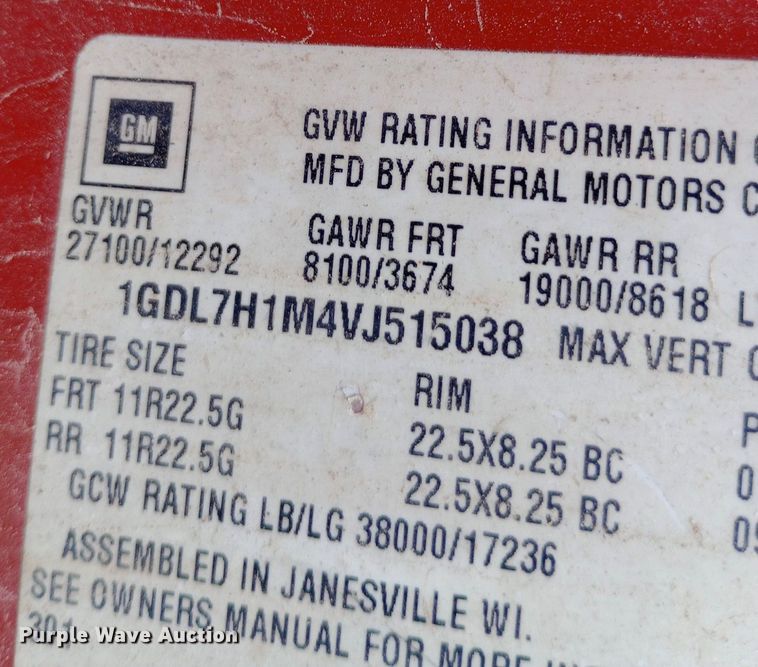 image for item NU9879 1997 GMC C7500 dump truck