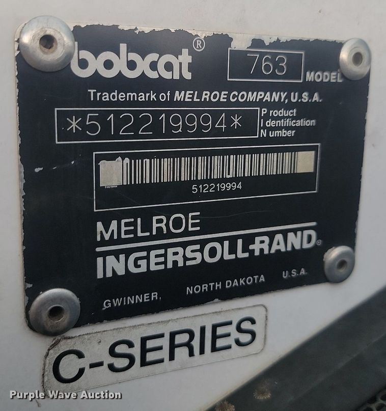 image for item NZ9930 1996 Bobcat  763 skid steer loader