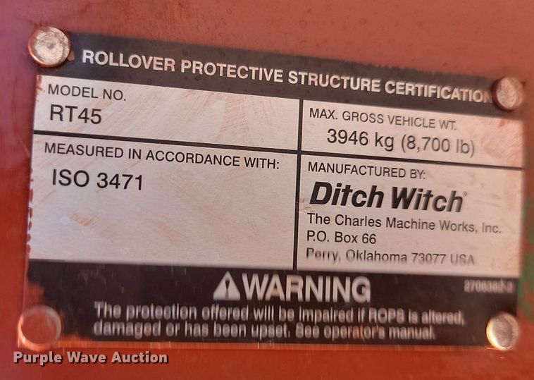 image for item NZ9931 2019 Ditch Witch RT45 trencher