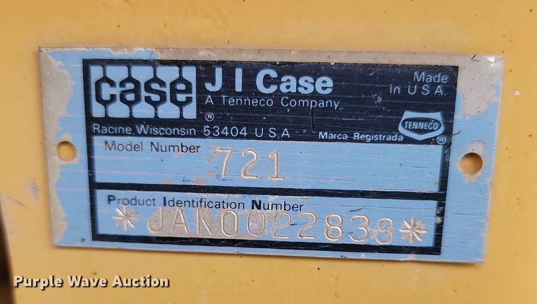 image for item NZ9933 1992 Case 721 wheel loader