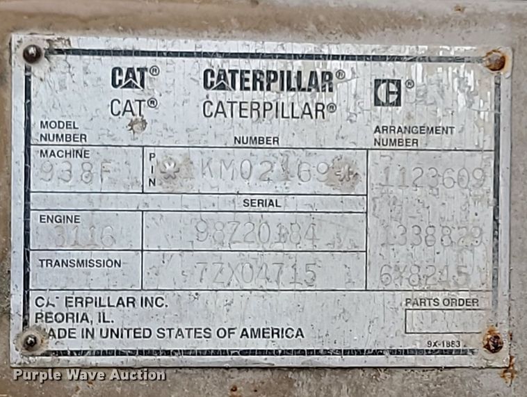 image for item NZ9934 1997 Caterpillar  938F wheel loader