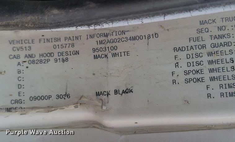 image for item NZ9950 2004 Mack CV513 ready mix truck