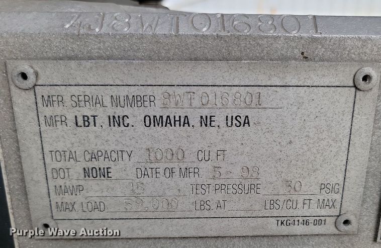 image for item NZ9955 1998 Fruenhauf  pneumatic dry bulk trailer