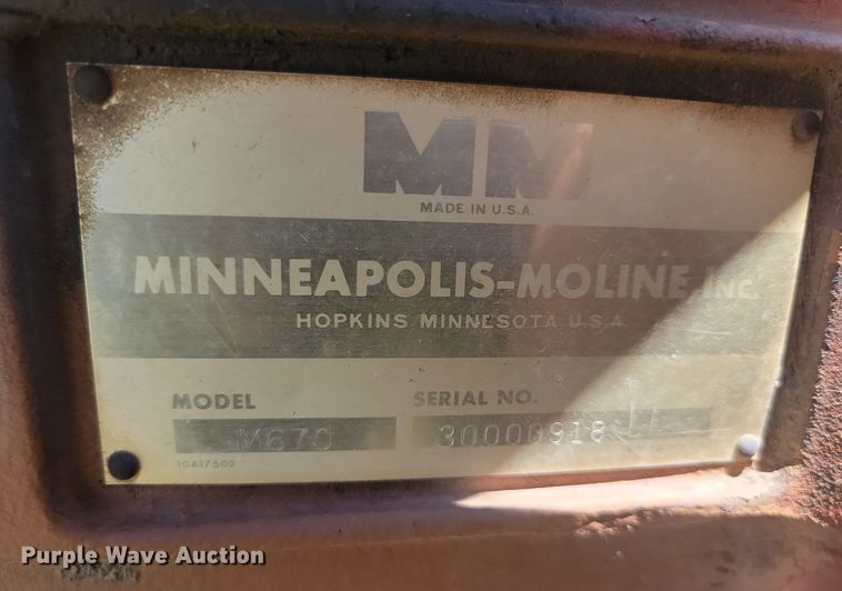 image for item NZ9976 1966 Minneapolis-Moline M670 tractor