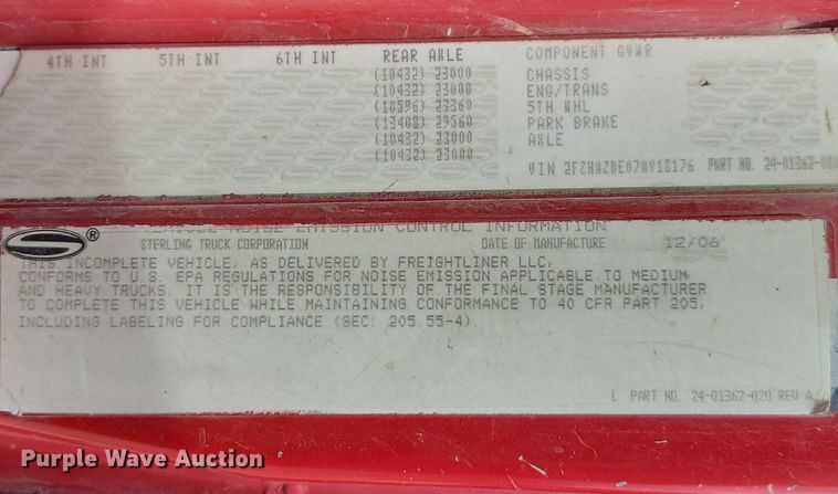 image for item NZ9980 2007 Sterling  LT9511 ready mix truck