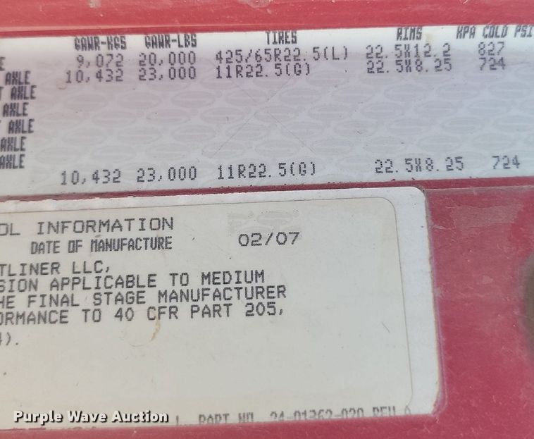 image for item NZ9983 2007 Sterling  LT9511 ready mix truck