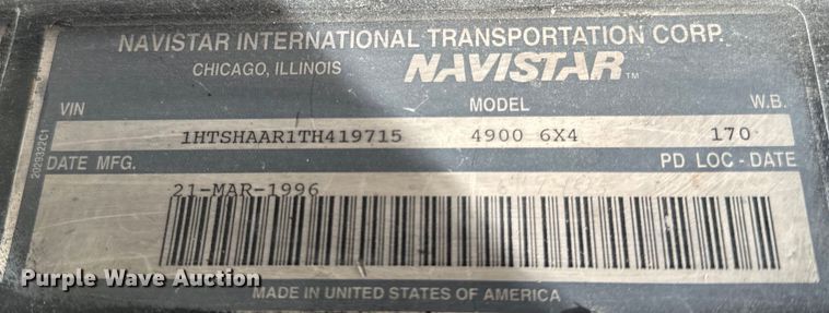 image for item OH9021 1996 International  4900 dump truck