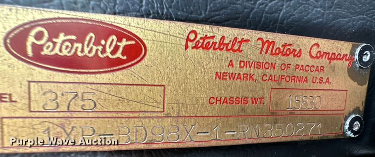 image for item OI9208 1994 Peterbilt 375 dump truck