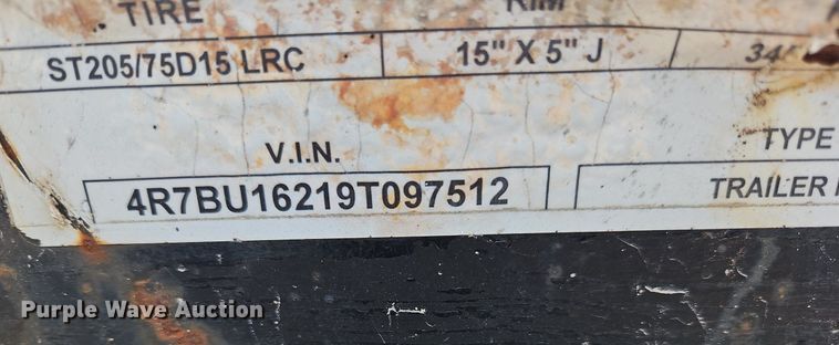 image for item OK9943 2009 Top Hat utility trailer