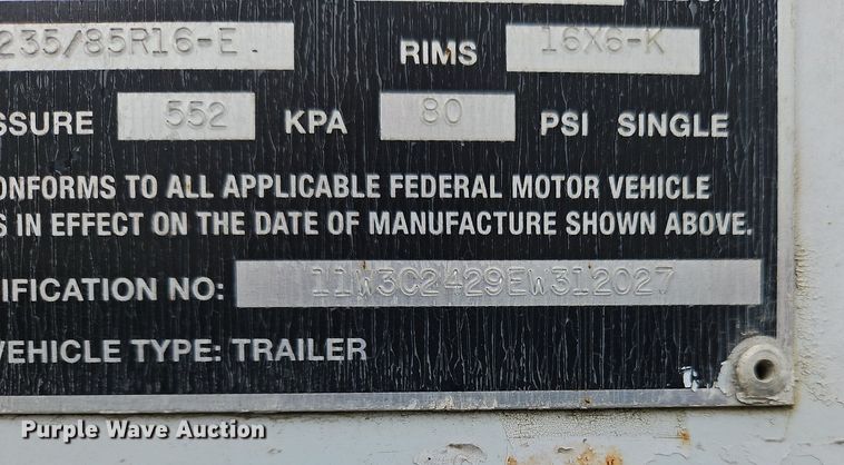 image for item OK9949 2014 W-W enclosed cargo trailer