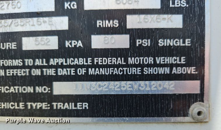 image for item OK9950 2014 W-W enclosed cargo trailer