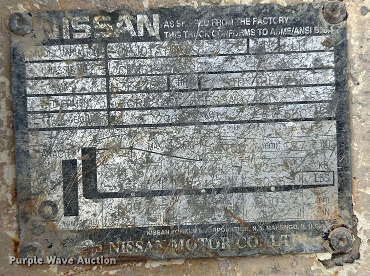 image for item OL9510 Nissan forklift