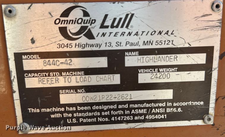 image for item OL9524 1999 Lull 844C-42 Highlander telehandler
