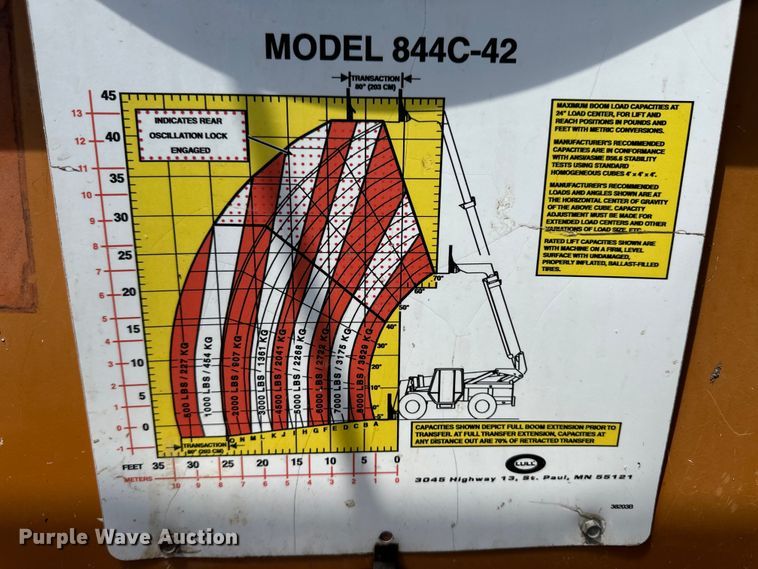 image for item OL9553 2002 Lull 844C-42 telehandler