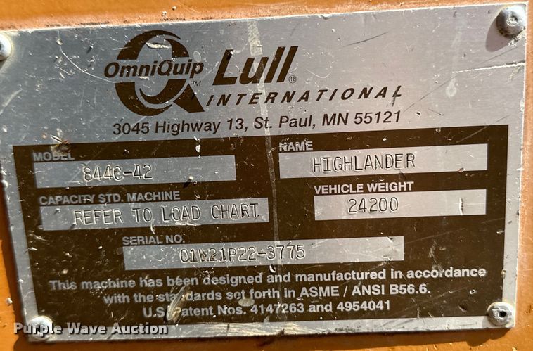 image for item OL9570 1999 Lull 844C-42 Highlander telehandler