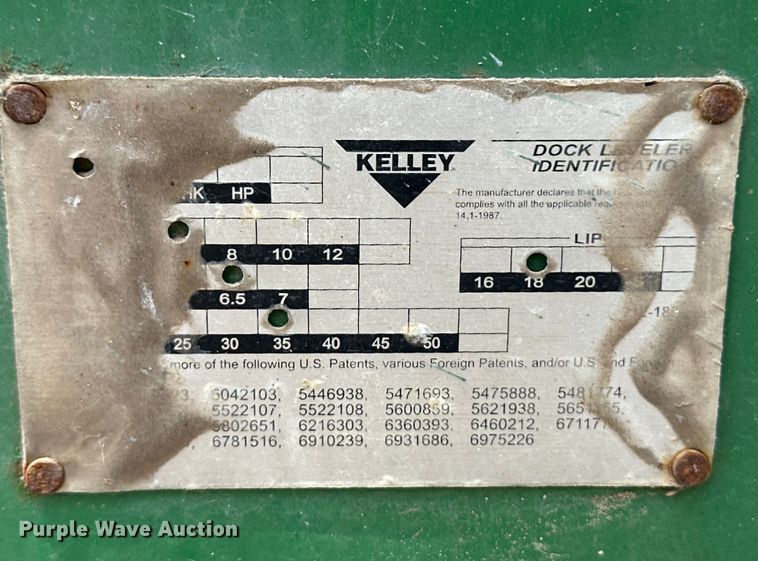 image for item OL9602 (2) Kelley loading dock levelers