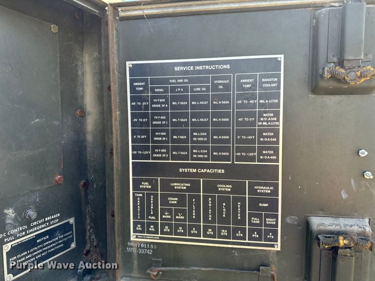 image for item DL4422 1978 Fermont Division  MEP 006A generator