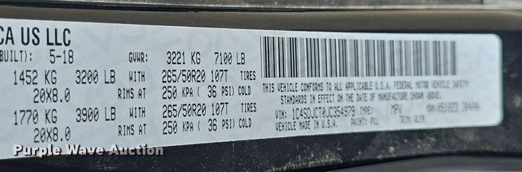 image for item DM1678 2018 Dodge  Durango SUV