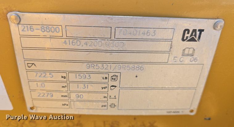 image for item DM1734 2009 Caterpillar 420E backhoe