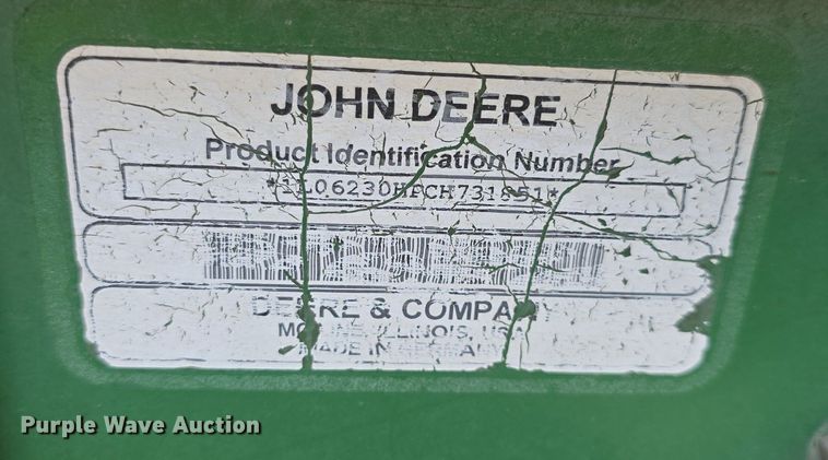 image for item DM1736 2012 John Deere 6230  MFWD tractor