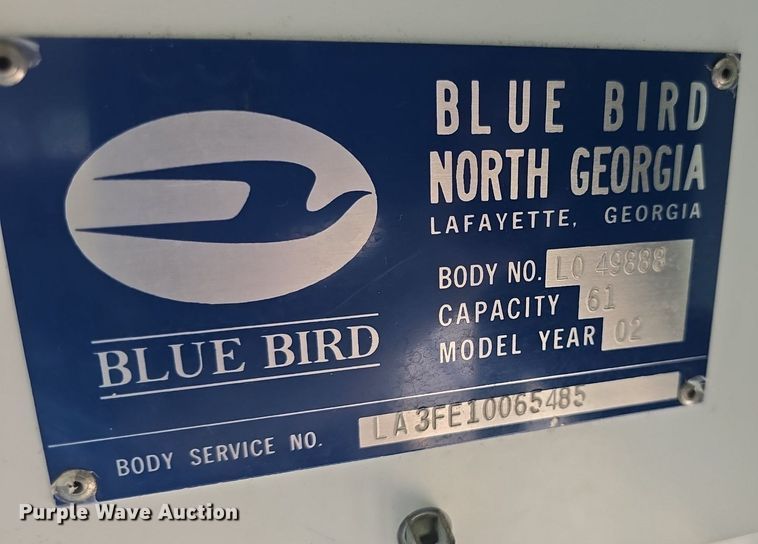 image for item DM1741 2002 Blue Bird  All American school bus